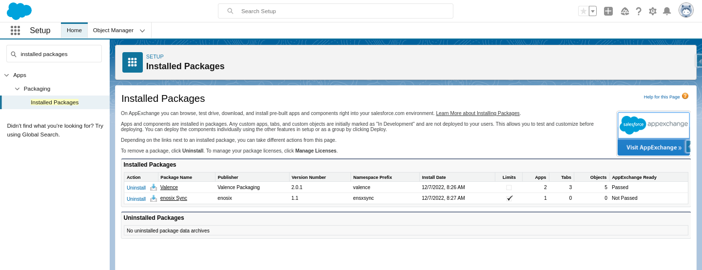 Quick Start Guide | Sync for Salesforce | enosix Product Documentation
