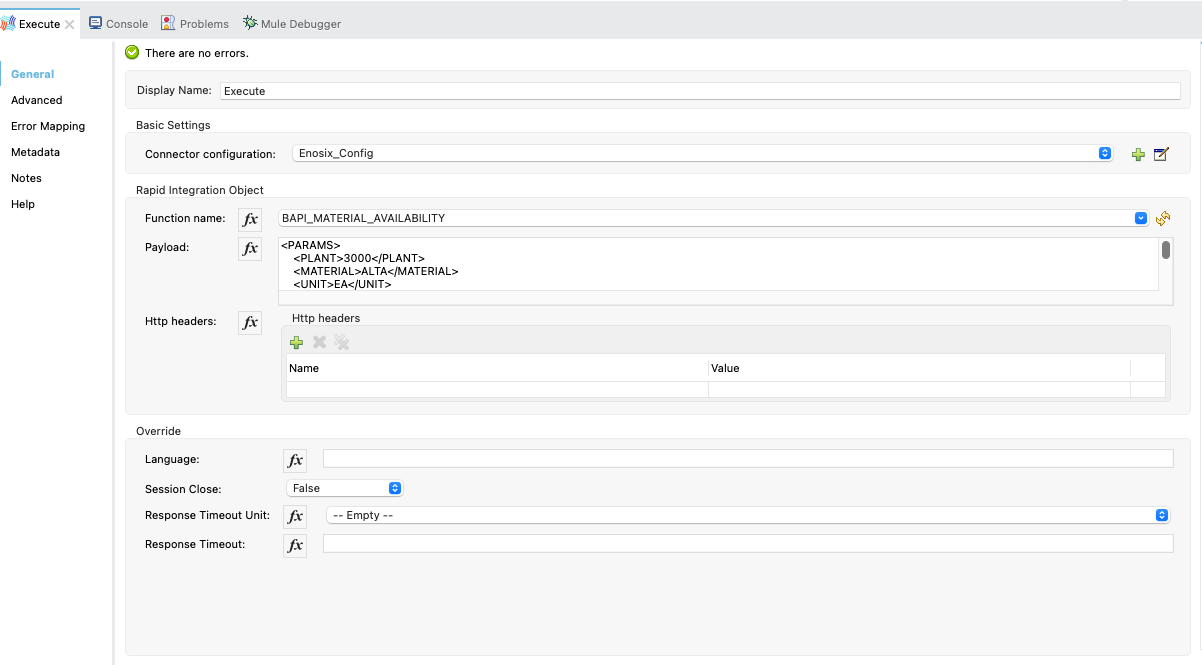 RFC Call Config