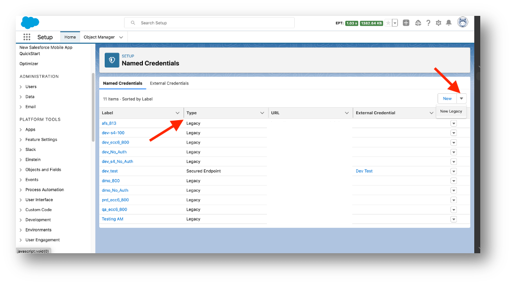 Improved Named Credentials | enosix Product Documentation