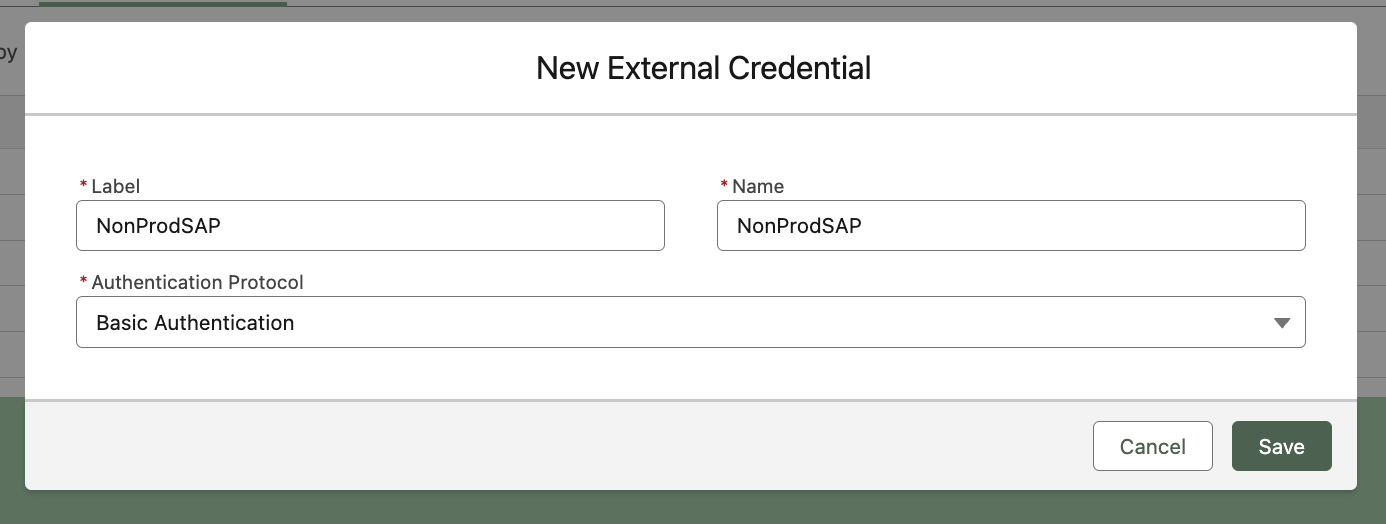 Creating External Credential