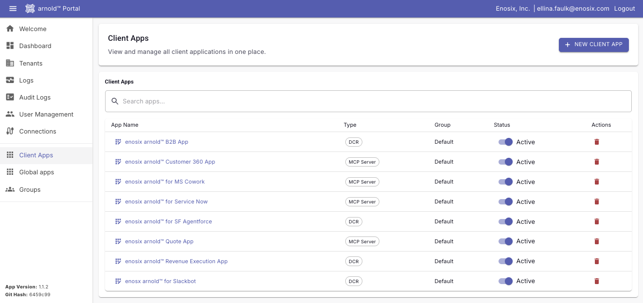 enosix Portal Client Tab