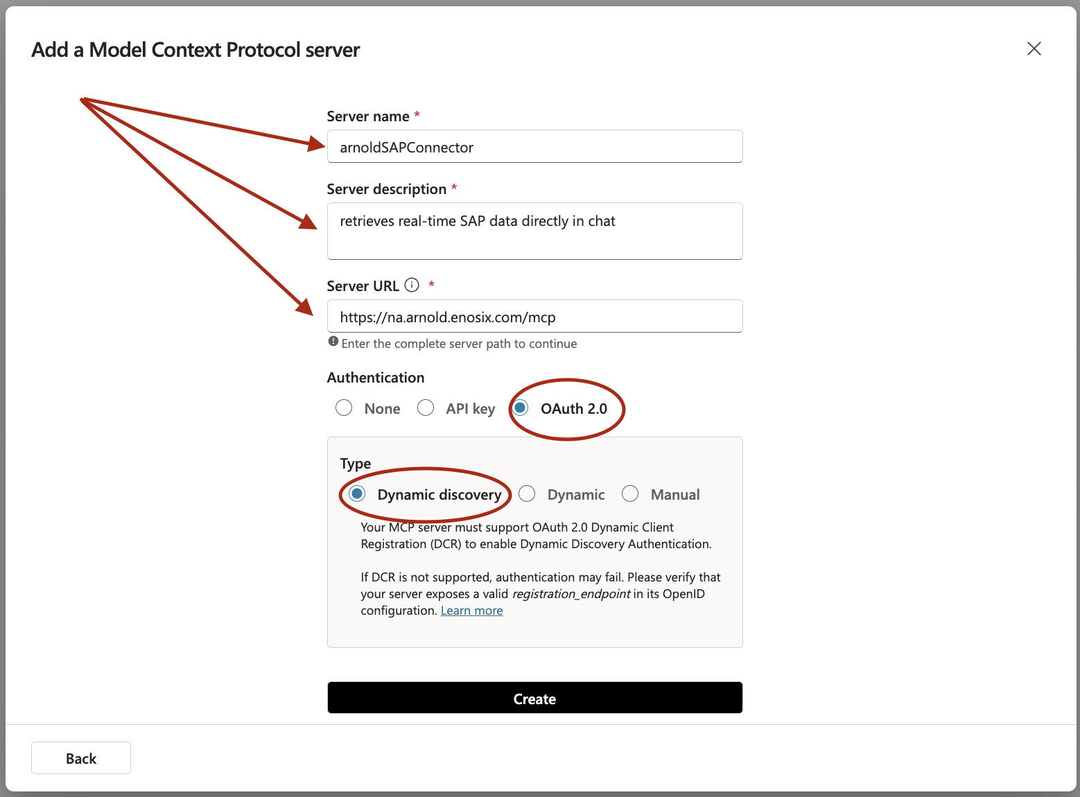 configure DCR