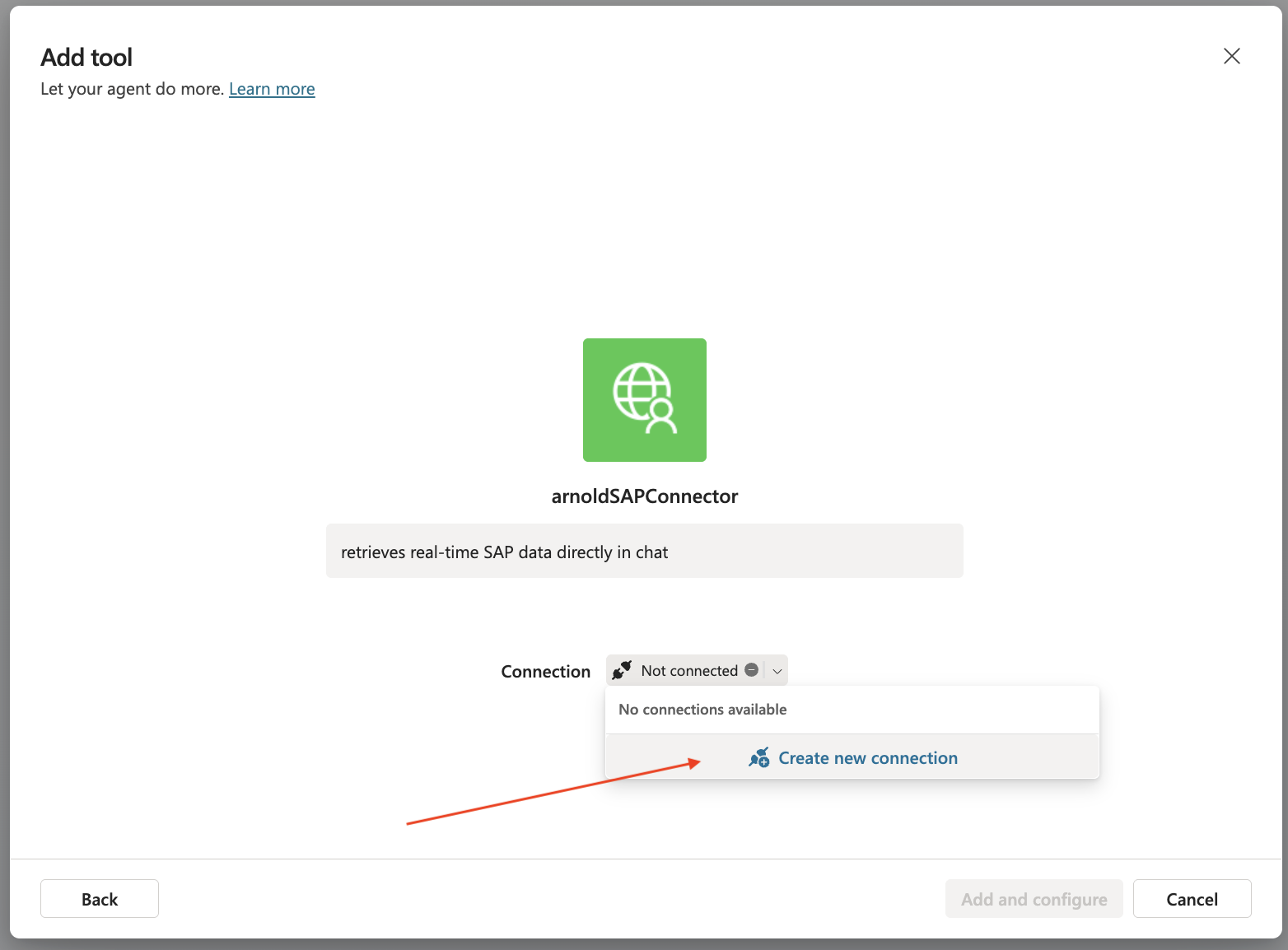 create connection DCR