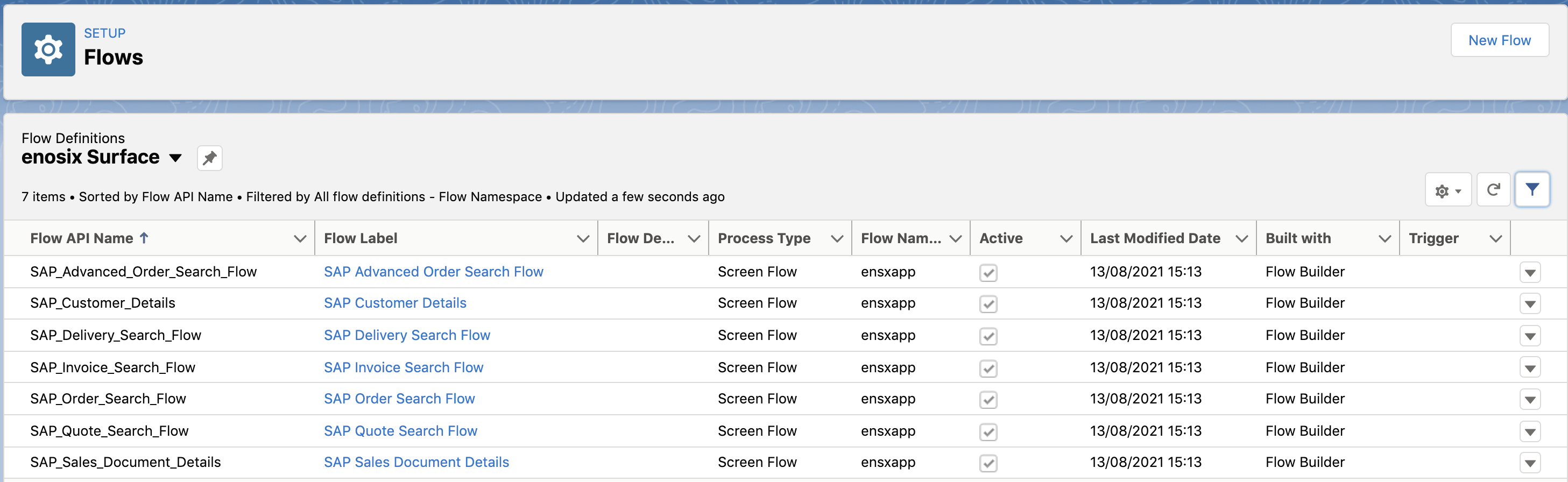 Lightning Flows | Surface | enosix Product Documentation